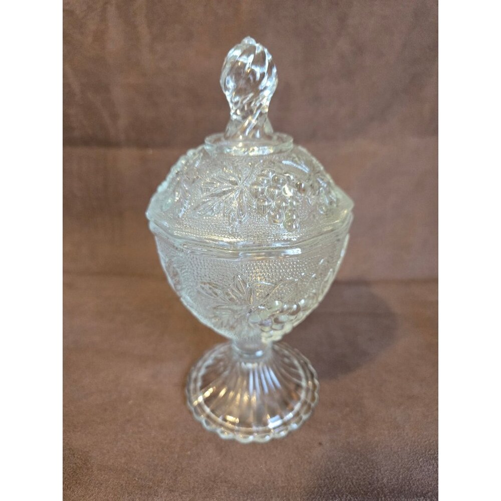 Glass Candy Trinket Dish with Lid